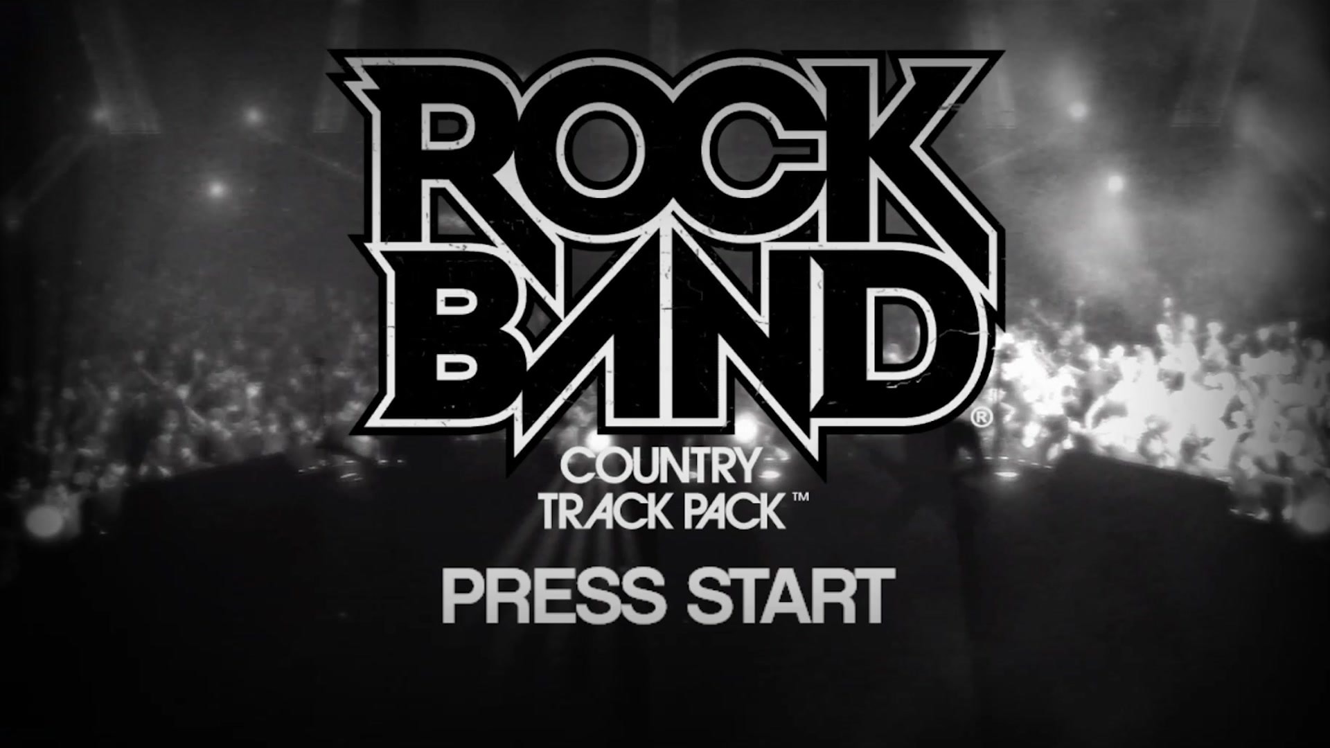Rock Band title screen for Xbox 360